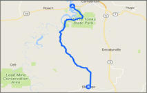 Camdenton to Eldridge Map