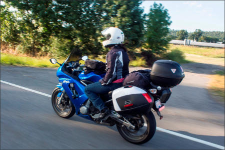 Teri on motorcycle